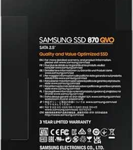 Накопитель SSD Samsung 870 QVO, 8TB, SATA III, 2.5', R/W 560/530