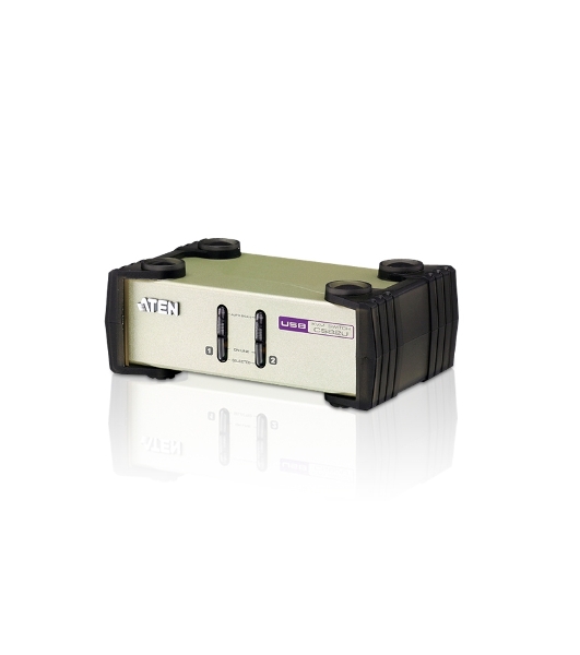 Переключатель ATEN KVM Switch CS82U-AT KVM-переключатель, VGA/SVGA+KBD+MOUSE, 1> 2 блока/порта/port PS2/USB, с KVM-шнурами PS2/USB 2х1.2м