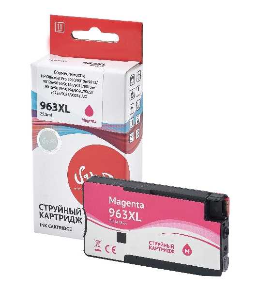 Картридж струйный Sakura 3JA28AE (№963XL Magenta) для HP, пурпурный, 25,5 мл., 1600 к.