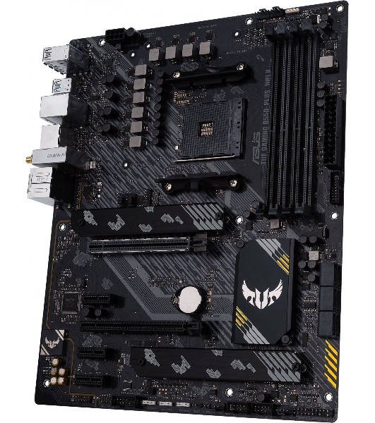 Материнская плата ASUS TUF GAMING B550-PLUS WIFI II, AM4, AMD B550, 4xDDR4, 6xSATA, 2xM.2, 1xPCI-E 3.0 x16, 1xPCI-E 4.0 x16, 3xPCI-E x1, 1xDP, 1xHDMI, 1x 2.5Gb LAN, 2xUSB-A 3.2 Gen 1, 1xUSB-A 3.2 Gen 2, 1xUSB-C 3.2 Gen 2, 3x3.5 мм, 7.1, ATX