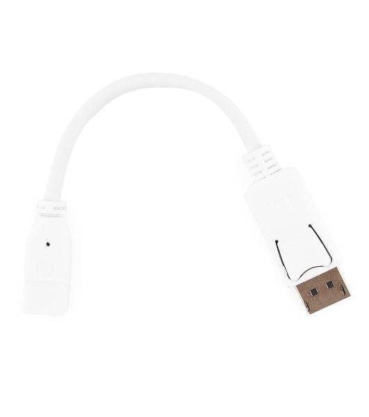 Переходник miniDisplayPort - DisplayPort, Cablexpert A-mDPF-DPM-001-W, 20F/20M, длина 16см, белый, пакет