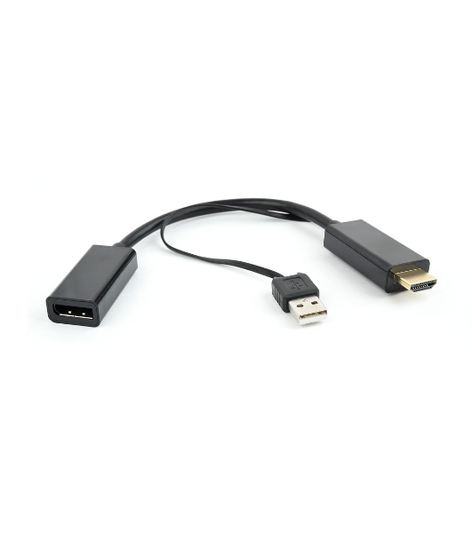 Конвертер HDMI->DisplayPort, Cablexpert DSC-HDMI-DP, HD19M+USBxHD20F, черный