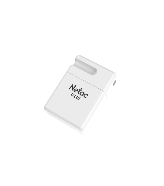 Флешка USB Netac U116 (NT03U116N-032G-20WH), 32Gb, USB 2.0, R/W 70/30, белый