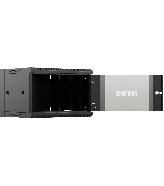 Шкаф коммутационный NTSS (NTSS-W6U6060GS-BL) настенный 6U 570x600 мм пер. дв. стекл 60 кг черный 19.5 кг