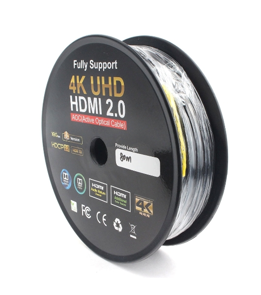 Активный оптический кабель Cablexpert HDMI, 80м, v2.0, 19M/19M, AOC Premium Series, позол.разъемы, экран, коробка