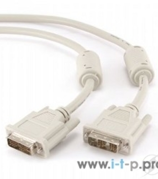 Кабель DVI-D single link Gembird, 3м, 19M/19M экран, феррит.кольца, пакет
