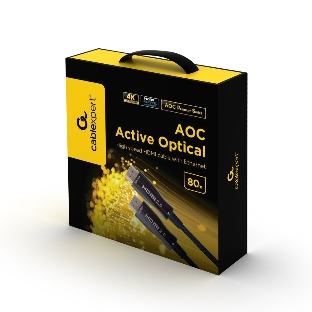 Активный оптический кабель Cablexpert HDMI, 80м, v2.0, 19M/19M, AOC Premium Series, позол.разъемы, экран, коробка