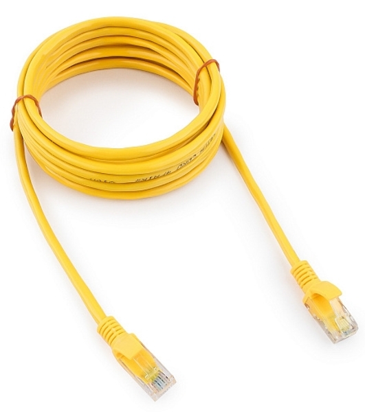 Патч-корд UTP Cablexpert cat.5e, 3м, литой, многожильный, желтый