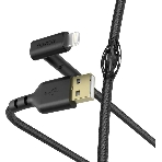 Кабель Hama 00187212 Lightning (m) угловой USB 2.0 (m) 1.5м черный, фото 1
