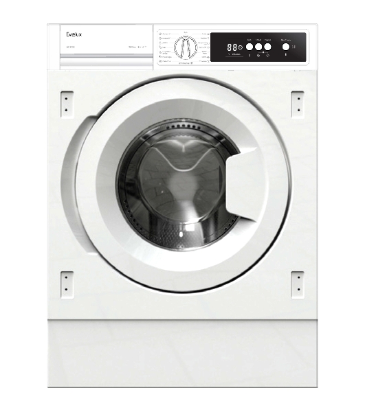 Стиральная машина встраиваемая Evelux EWI 61408 белый, загрузка фронтальная 8 кг, 1400 об/мин, класс A+++