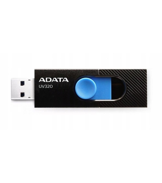 Флешка USB ADATA UV320 (AUV320-32G-RBKBL), 32Gb, USB 3.2 Gen 1, R/W 100/30, черный/голубой