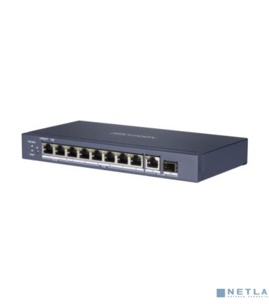 Коммутатор Hikvision DS-3E0510HP-E, 8×1 Гбит/с PoE+ + 1×1 Гбит/с SFP, неуправляемый