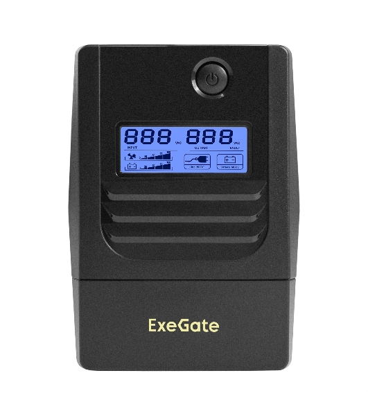 Источник бесперебойного питания ExeGate Smart LB-1000.LCD.AVR.4C13.USB (1000VA/650W, LCD, AVR, 4*C13, USB, батарея 12V 9Ah, черный)