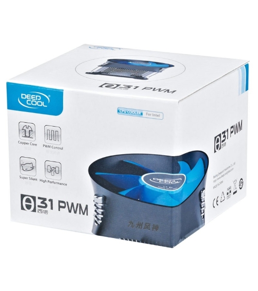 Кулер для процессора DEEPCOOL THETA 31 PWM черный/синий, 92 мм, алюминий/медь, 2400 об/мин, 32.5 дБ, 4 pin, 95 Вт, 60 мм