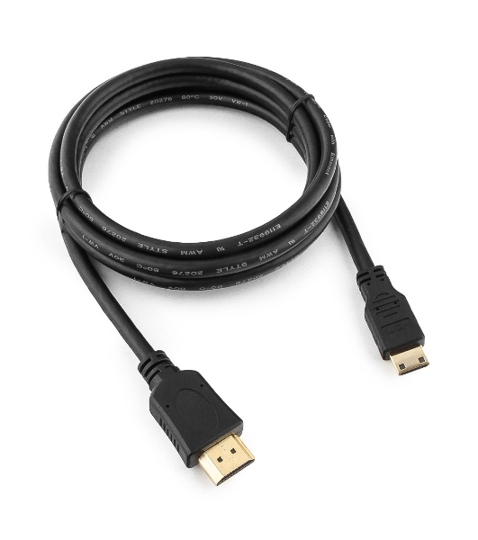 Кабель Cablexpert HDMI-mini HDMI CC-HDMI4C-6, 19M/19M, v2.0, медь, позол.разъемы, экран, 1.8м, черный, пакет