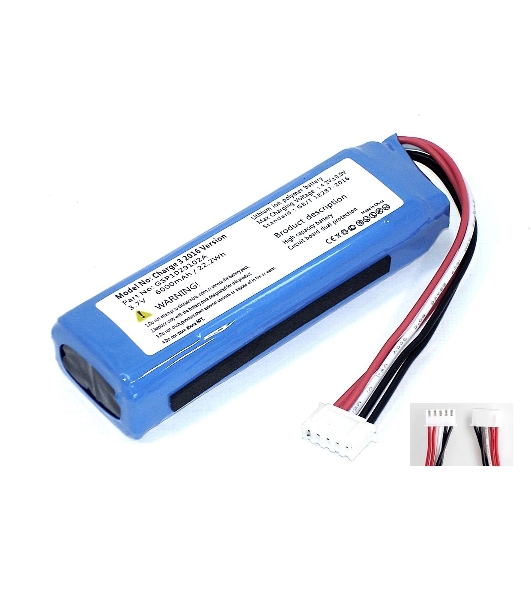 Аккумуляторная батарея для JBL Charge 3 (2016 года) GSP1029102A 6000mAh 3,7V (прямая полярность)