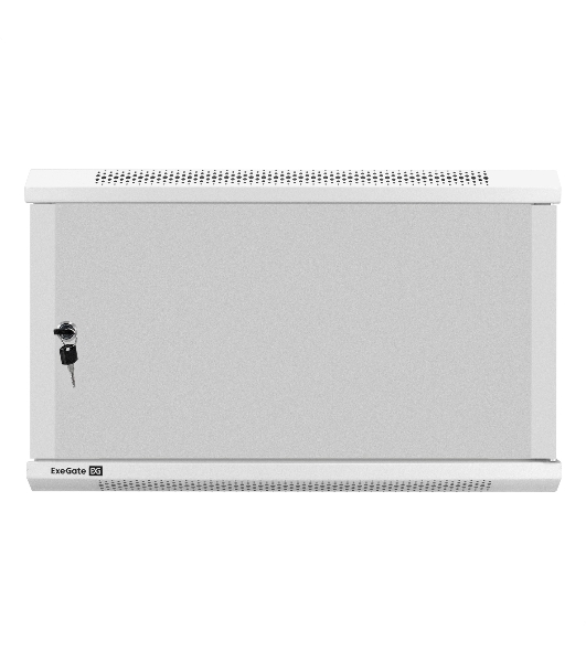 Шкаф телекоммуникационный 19' настенный 6U ExeGate EC-WM-6U.600.M.GREY (19', 6U, 600x600x370 мм (ШхГхВ), передняя дверь металл, съемные боковые панели, пыле- и влагозащита IP23, светло-серый RAL 7035)