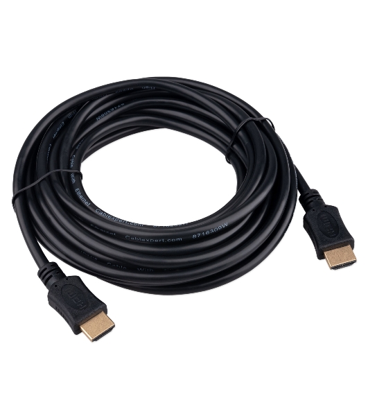 Кабель HDMI Cablexpert CC-HDMI4L-5M, 19M/19M, v2.0, Light, позол.контакты, экран, 5м, черный, пакет