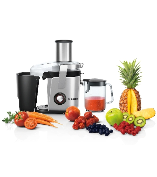 Соковыжималка центробежная Bosch MES4010 1200Вт рез.сок.:1500мл. серебристый/черный