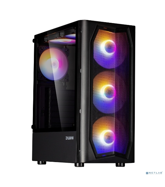 Компьютерный корпус MidiTower Zalman N4 black (ATX,Window, 6xRGb fan, USB 2.0 x2, USB 3.0x1, без БП) (N4 rev.1)