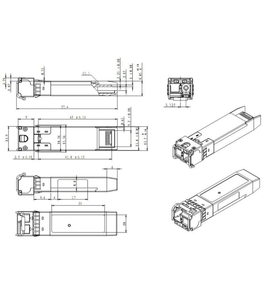 Модуль SNR SFP+ WDM, дальность до 20км (12dB), 1330нм