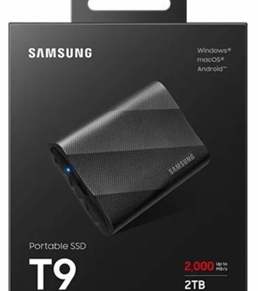 Накопитель SSD 2Tb Samsung T9 MU-PG2T0B/WW, V-NAND, USB 3.2 Gen 2 Type-C [R/W - 2000/2000 Mb/s] черный