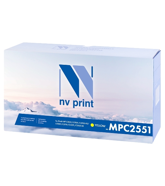 Картридж лазерный NVPrint совместимый Ricoh Aficio MP C2551 желтый для MP C2051/C2051AD/C2551/C2551AD (9500k)
