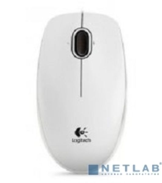 Мышь проводная Logitech B100 белый, 1000 dpi, USB, кнопки - 3