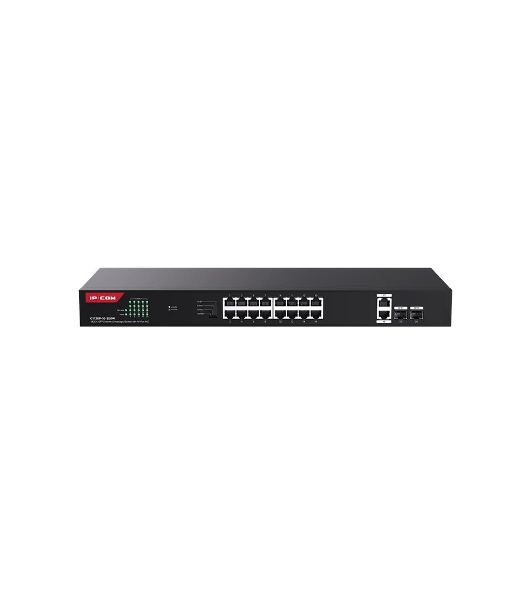 Коммутатор неуправляемый IP-COM G1120P-16-250W PoE, 20 портов, 18x1 Гбит/с, SFP 2x1 Гбит/с, PoE 16х30 Вт (до 230 Вт)