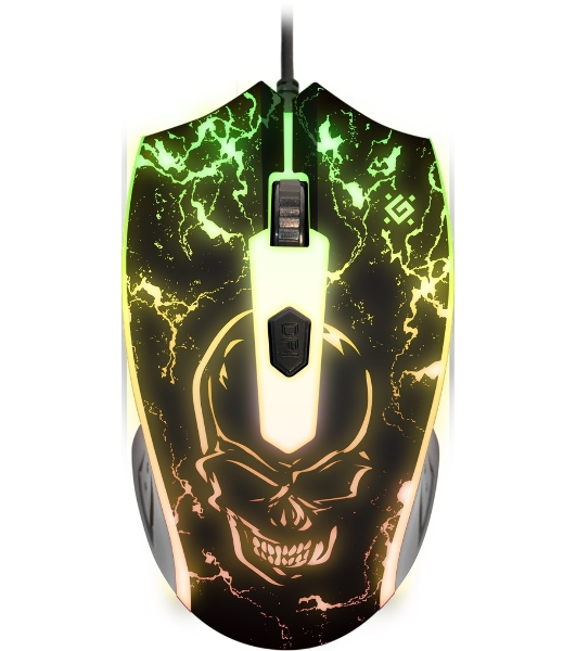 Мышь проводная Defender Overmatch GM-069 черный, 2400 dpi, USB, кнопки - 4