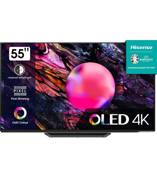 Телевизор Hisense 55' 55A85K черный OLED UHD 120Hz Vidaa