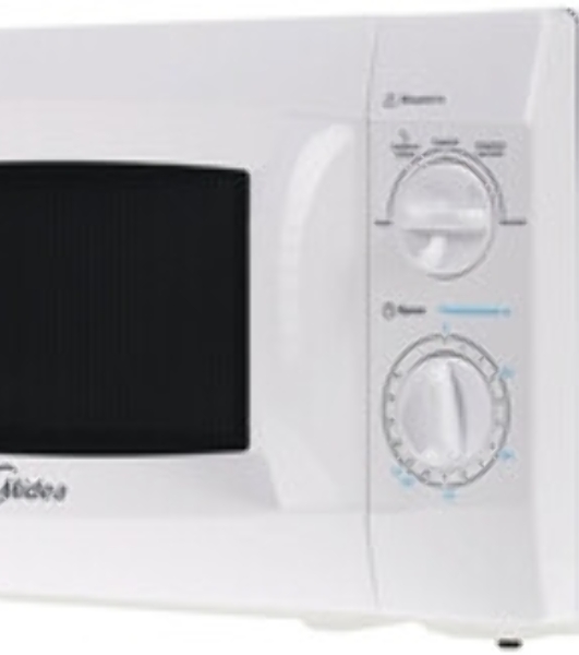 Микроволновая печь Midea MM720CKE белый, 20 л, 700 Вт, переключатели - поворотный механизм