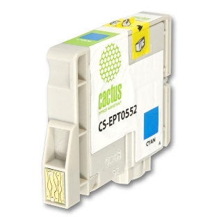 Картридж струйный Cactus CS-EPT0552 голубой для Epson Stylus RX520/Stylus Photo R240 (10мл)