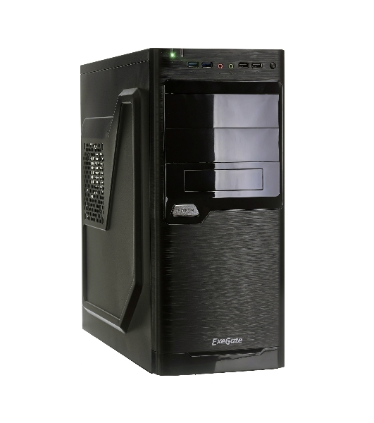 Компьютерный корпус Miditower ExeGate XP-330U Black, ATX, (XP350, Black,120мм), 2хUSB+2хUSB 3.0, Audio