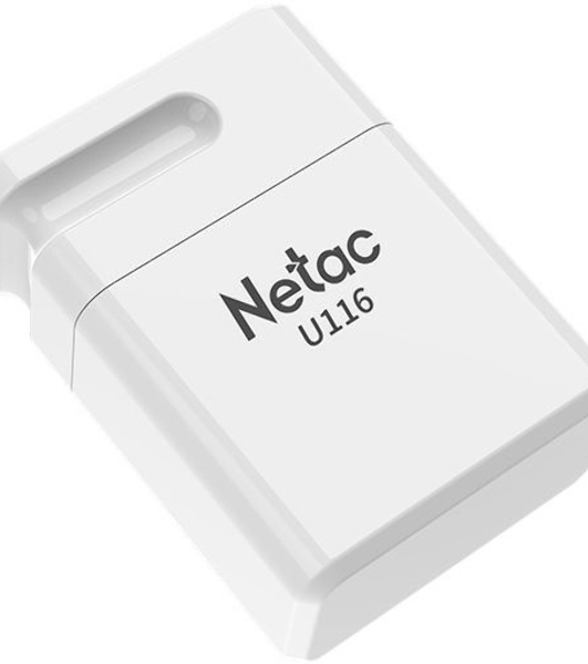 Флешка USB Netac U116 (NT03U116N-064G-20WH), 64Gb, USB 2.0, R/W 70/30, белый
