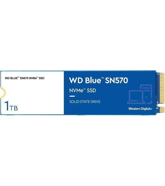 Накопитель SSD Western Digital WD Blue SN570 WDS100T3B0C 1ТБ M2.2280 NVMe PCIe Gen3 8Gb/s