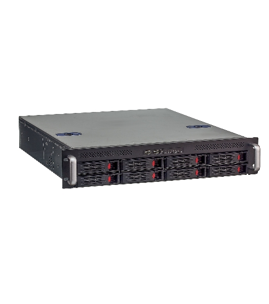 Серверный корпус ExeGate Pro 2U550-HS08 RM 19', высота 2U, глубина 550, без БП, 8xHotSwap, USB