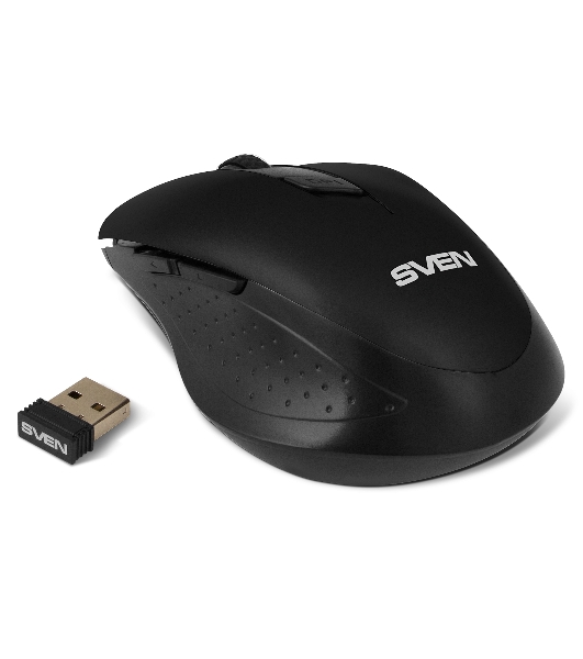 Мышь беспроводная SVEN RX-425W черный, 1600 dpi, радиоканал, USB, кнопки - 6