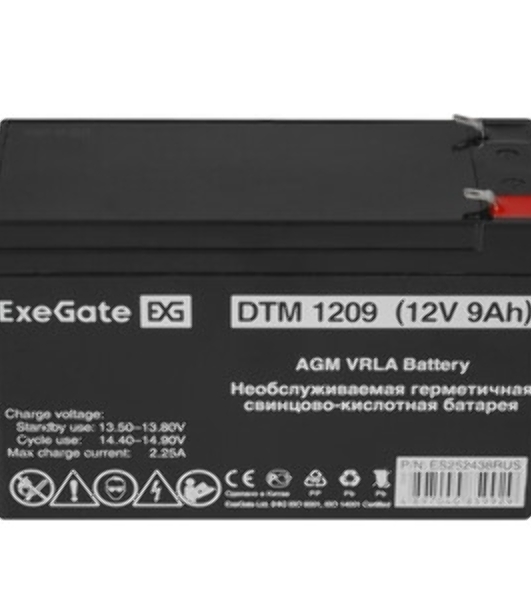 Батарея для ИБП ExeGate DTM 1209/EXS1290 (12V 9Ah 1234W), клеммы F2