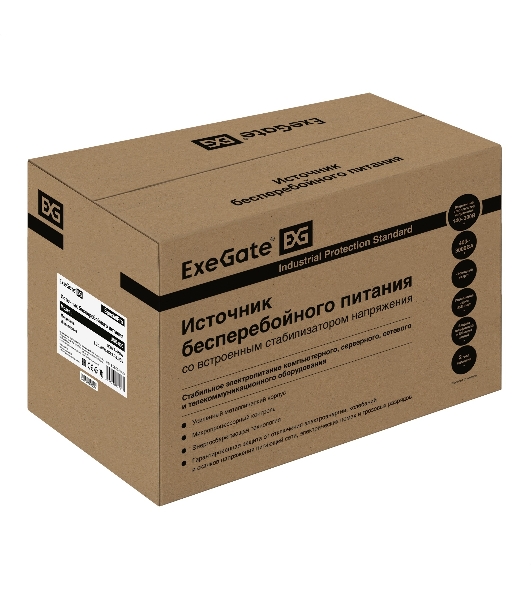 Источник бесперебойного питания ExeGate EX292774RUS SpecialPro UNB-800.LED.AVR.4C13.RJ.USB 800VA/480W, LED, AVR, 4*C13, RJ45/11, USB, металлический корпус, черный