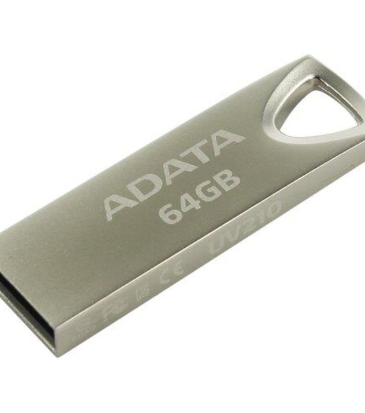 Флешка USB ADATA UV210 (AUV210-64G-RGD), 64Gb, USB 2.0, R/W 15/5, серебро