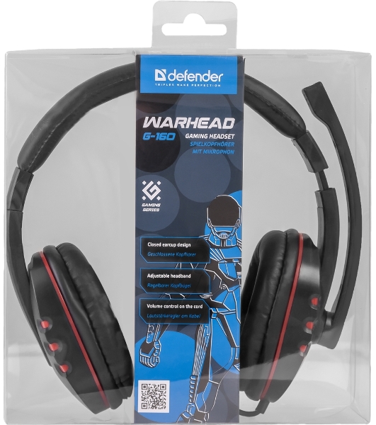 Гарнитура Defender Warhead G-160 чёрный, проводная