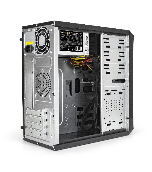 Компьютерный корпус ExeGate EX284021RUS Minitower BA-201 Black, mATX, (AA500, 80мм), 2*USB, Audio