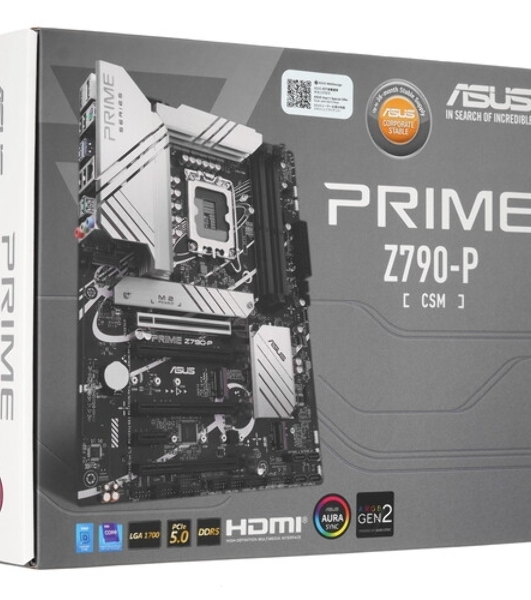 Материнская плата ASUS PRIME Z790-P WIFI, LGA 1700, Intel Z790, 4xDDR5, 4xSATA, 3xM.2 PCIe 4.0 x4, 1xPCIe 5.0 x16, 3xPCIe x4, 1xPCIe x1, 1xHDMI, 1xDP, 1xUSB-C 3.2 Gen 2, 1xUSB 3.2 Gen 2, 2xUSB 3.2 Gen 1, 4xUSB 2.0, 1x 2.5Gb LAN, 3x3.5 мм, 7.1, ATX