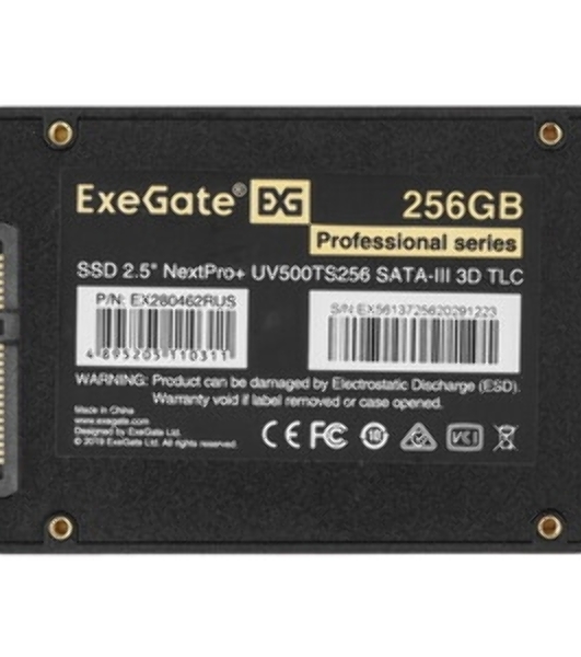 Накопитель SSD ExeGate NextPro+ UV500TS256, 256Gb, 2.5', SATA, R/W 565/503