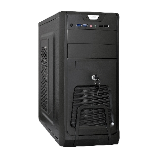 Компьютерный корпус Miditower ExeGate CP-603UB Black, ATX, (CP500W, 80мм), 2*USB+2*USB 3.0, Audio, замок блокировки кнопки питания