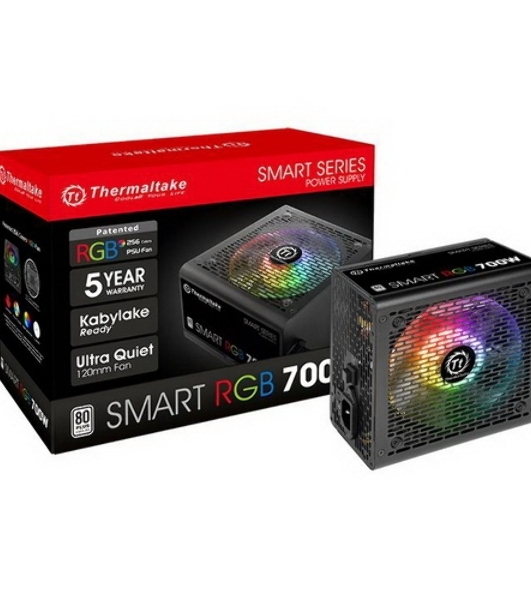 Блок питания Thermaltake Smart RGb (PS-SPR-0700NHSAWE-1), 700Вт, 80 PLUS, 120мм, черный