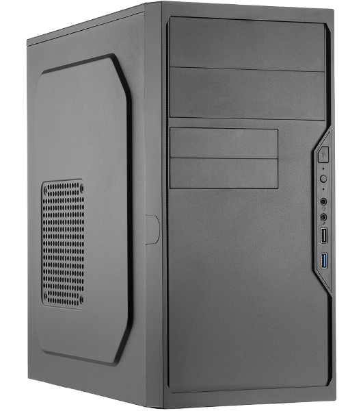 Корпус Foxline FL-733R-450W, Mini-Tower, чёрный, БП 450 Вт