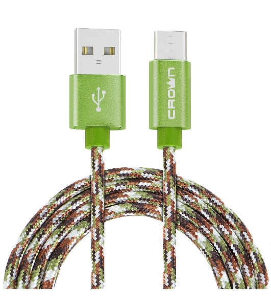 Кабель Crown USB - USB Type-C CMCU-3092C military