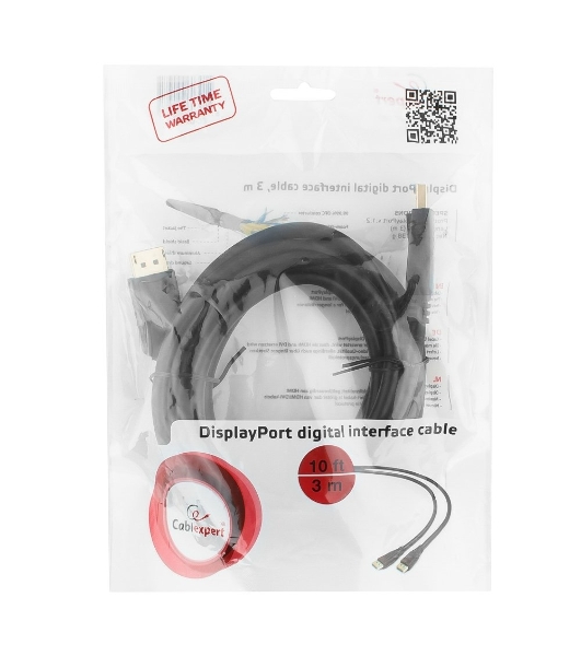 Кабель DisplayPort Gembird/Cablexpert CC-DP2-10, v1.2, 3м, 20M/20M, черный, экран, пакет